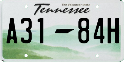 TN license plate A3184H