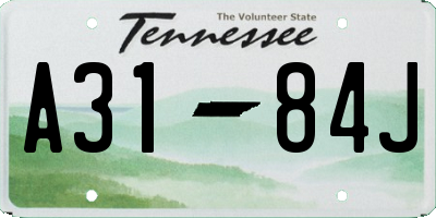 TN license plate A3184J