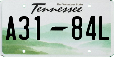 TN license plate A3184L