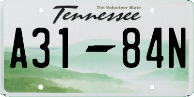 TN license plate A3184N