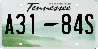 TN license plate A3184S
