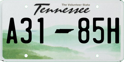 TN license plate A3185H