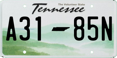 TN license plate A3185N