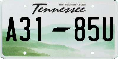 TN license plate A3185U