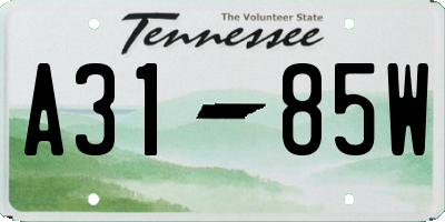 TN license plate A3185W