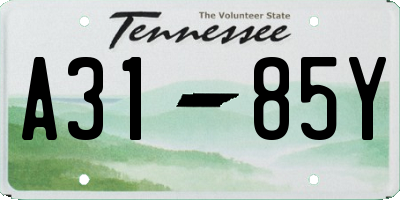 TN license plate A3185Y