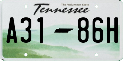 TN license plate A3186H