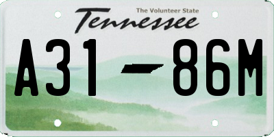 TN license plate A3186M