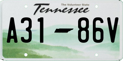 TN license plate A3186V