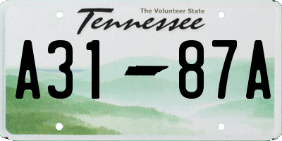 TN license plate A3187A
