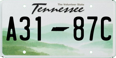 TN license plate A3187C