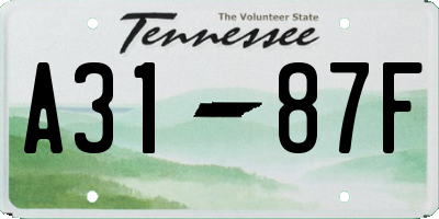 TN license plate A3187F