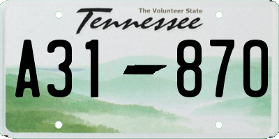 TN license plate A3187O