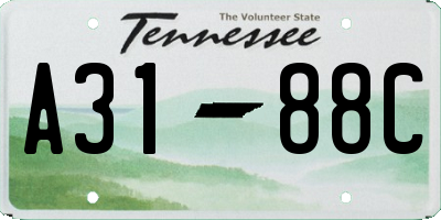 TN license plate A3188C