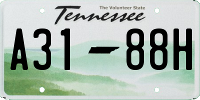 TN license plate A3188H