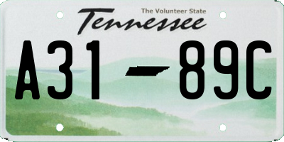 TN license plate A3189C