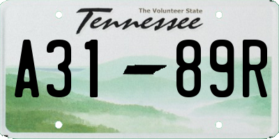TN license plate A3189R