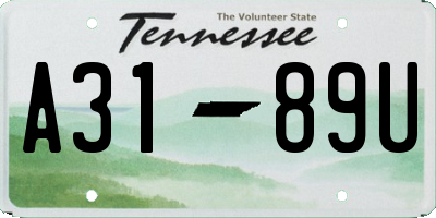 TN license plate A3189U