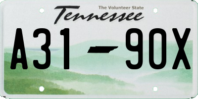 TN license plate A3190X