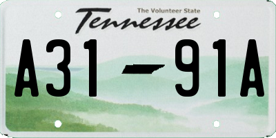 TN license plate A3191A