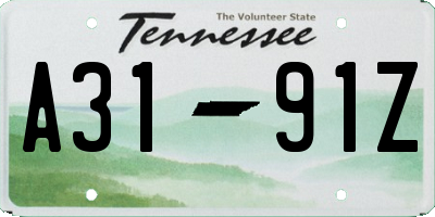 TN license plate A3191Z