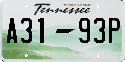 TN license plate A3193P