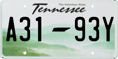 TN license plate A3193Y