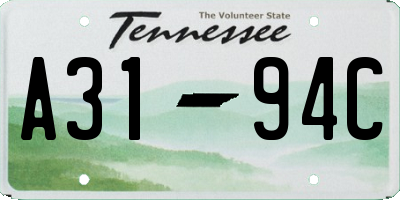 TN license plate A3194C
