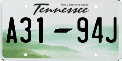 TN license plate A3194J