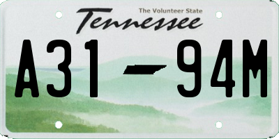 TN license plate A3194M