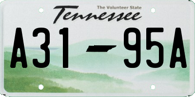 TN license plate A3195A