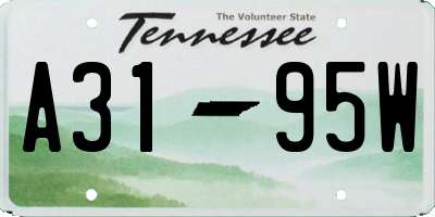 TN license plate A3195W