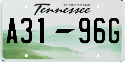 TN license plate A3196G