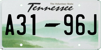 TN license plate A3196J
