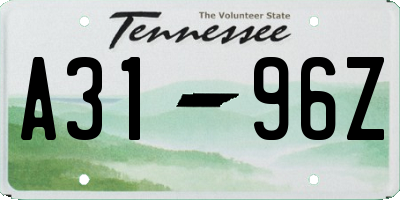 TN license plate A3196Z