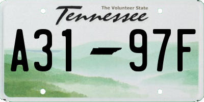 TN license plate A3197F