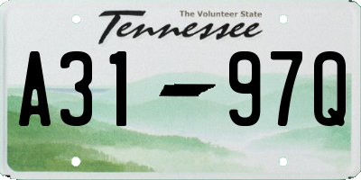 TN license plate A3197Q