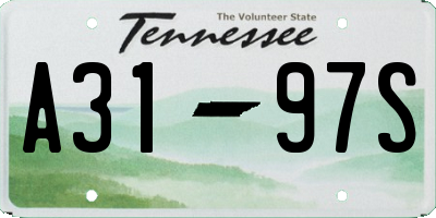 TN license plate A3197S