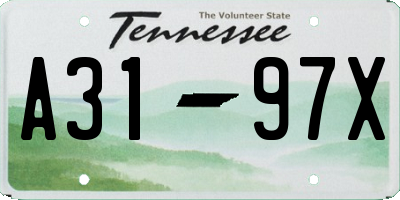 TN license plate A3197X