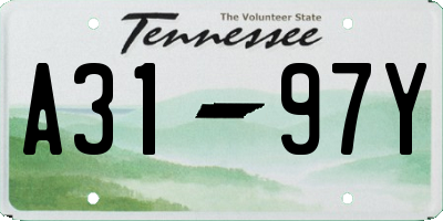 TN license plate A3197Y