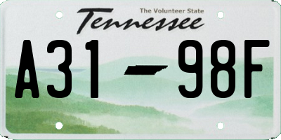TN license plate A3198F