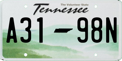 TN license plate A3198N