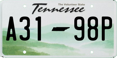 TN license plate A3198P