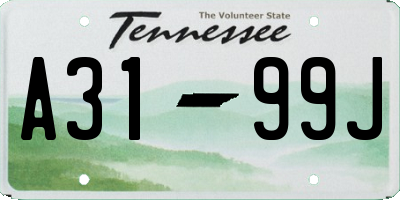 TN license plate A3199J