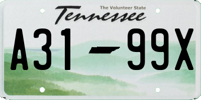 TN license plate A3199X