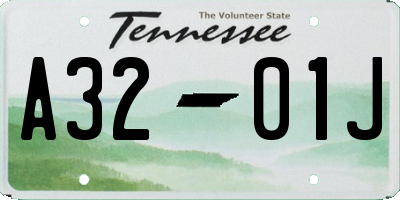 TN license plate A3201J