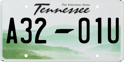 TN license plate A3201U