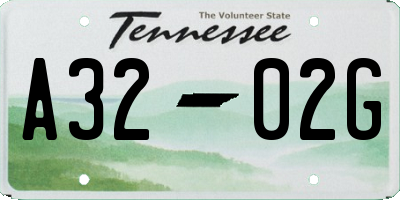 TN license plate A3202G