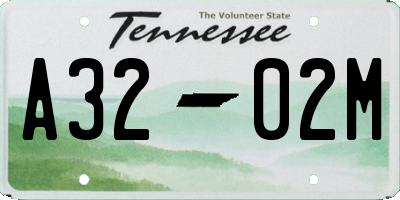 TN license plate A3202M