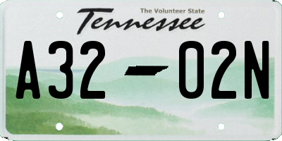 TN license plate A3202N